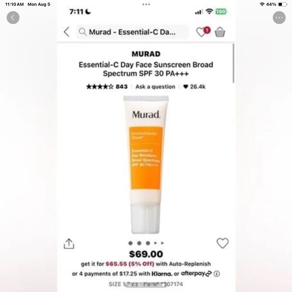 BNIB MURAD ENVIRONMENTAL SHIELD ESSENTIAL-C DAY MOISTURE SPF 30 .8 FL oz. $FIRM - Picture 6 of 6